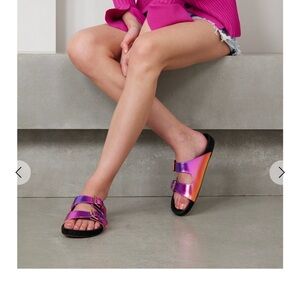 ISABEL MARANT Lennyo dégradé metallic leather slides